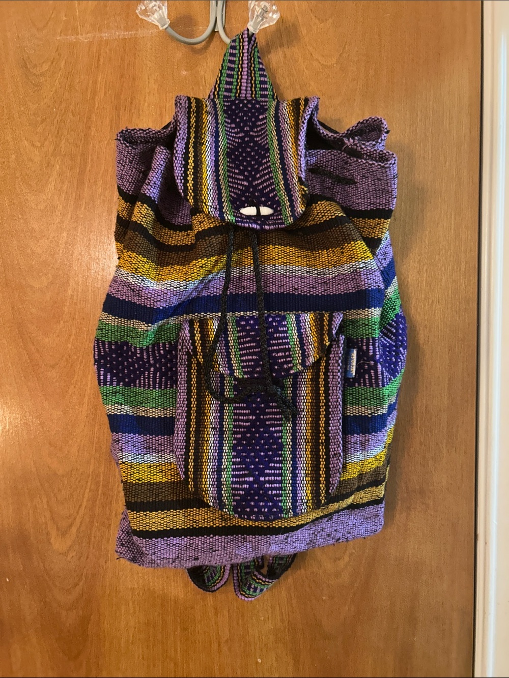 Guatemala Handwoven Purple Multicolor Boho Backpack in perfect condition!